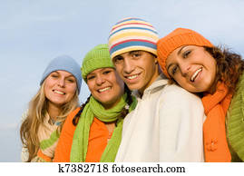 group of happy smiling, youth