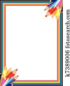 Rainbow Pencil Vector Border Rainbow Pencil Vector Border