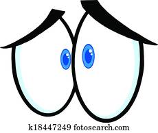 Outlined Sad Cartoon Eyes Clip Art | k7306739 | Fotosearch