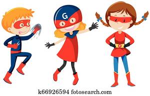 Set of super hero character Set of super hero character
