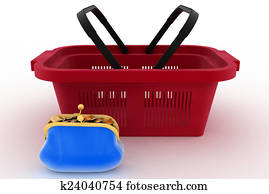 Shopping basket and purse