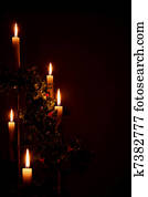 הדלק, חופשה של חג ההמולד, נרות, עם, צינית