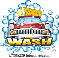 מכונית, להתרחץ, חתום