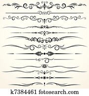 קישוטי, שלוט, קוים, ב, שונה, עצב