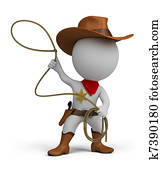 3d small people - cowboy 3d small people - cowboy