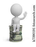 3d small people - roll dollars 3d small people - roll dollars