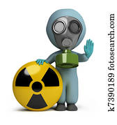 3d, קטן, אנשים, -, קרינה