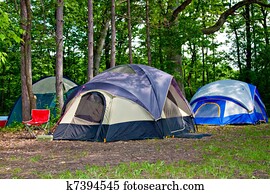 acampamento, barracas, em, campground