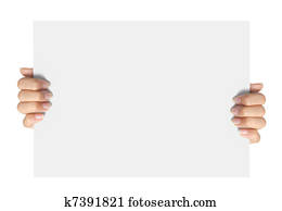 Advertising. hand hold on a paper Advertising. hand hold on a paper