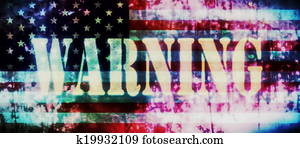 concept, van, waarschuwend