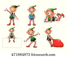 Funny cartoon elf illustration collections Funny cartoon elf illustration collections
