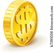 gold coin with dollar sign