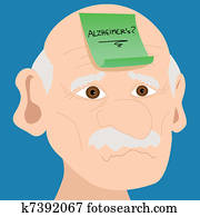 hogere mens, met, alzheimer, memo