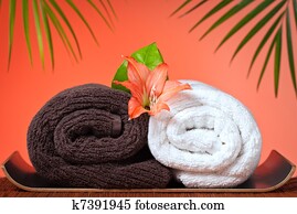 Luxury bath towels background Luxury bath towels background