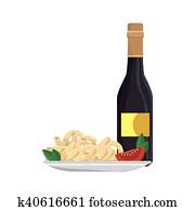 macaroni gourmet plate with wine macaroni gourmet plate with wine