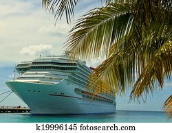 navio cruzeiro, em, a, caraíbas