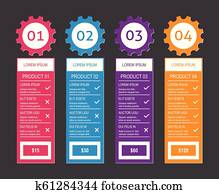Simple vector product price table design template Simple vector product price table design template