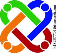 Teamwork people connection logo