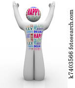 feliz, persona, emtions, actuación, alegría, bueno, sentimientos