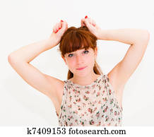 I am a Mickey Mouse-Portrait of funny girl I am a Mickey Mouse-Portrait of funny girl