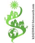 natural, comunidad, eco, plano de fondo