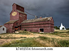 Prairie Grain Elevator and Church Prairie Grain Elevator and Church