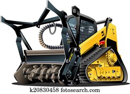 vektor, karikatur, land reinigen, mulcher vektor, karikatur, land reinigen, mulcher