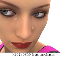 (3d), tristeza, woman.