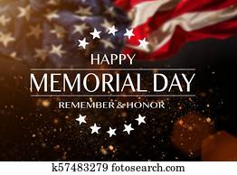 bandeira americana, com, a, texto, memorial, day.