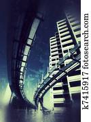 Futuristic grunge city Futuristic grunge city