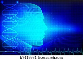 Human Head on Medical Background Human Head on Medical Background