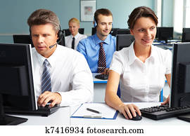 leute, arbeitende, in, büro