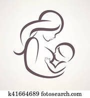 mother breastfeeding her baby symbol