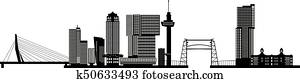 Rotterdam skyline netherlands with text Rotterdam skyline netherlands with text