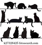 Set of cats silhouettes Set of cats silhouettes