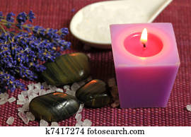 Spa with dried lavender