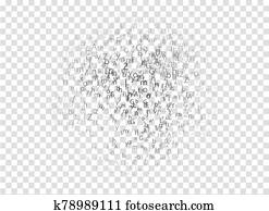 שקוף, אנגלית, alphabet,, ה, מכתבים, לצוף, ב, a, לבן, הפרד, רקע