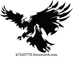 Eagle Mascot Flying Wings Design Eagle Mascot Flying Wings Design