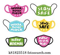 face mask icons set face mask icons set