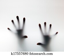 Hands touching frosted glass. Conceptual scream for help Hands touching frosted glass. Conceptual scream for help