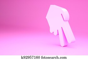 Pink Baseball glove icon isolated on pink background. Minimalism concept. 3d illustration 3D render