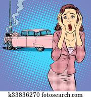 Female driver car accident Female driver car accident