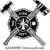 Firefighter Cross Ax and Sledge Hammer Firefighter Cross Ax and Sledge Hammer