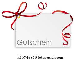 Gutschein Card Red Ribbon Bow Gutschein Card Red Ribbon Bow