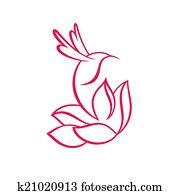 Hummingbird and flower sign Hummingbird and flower sign