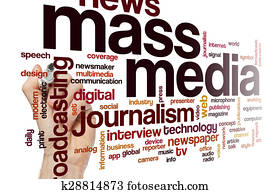 imprensa massa, palavra, nuvem