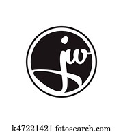 initial letter jw logo circle with ring initial letter jw logo circle with ring