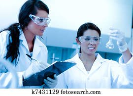 Lab partners doing an experiment