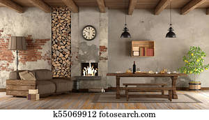 living room with fireplace in rustic style living room with fireplace in rustic style