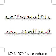 People practicing yoga, seamless background for your design People practicing yoga, seamless background for your design